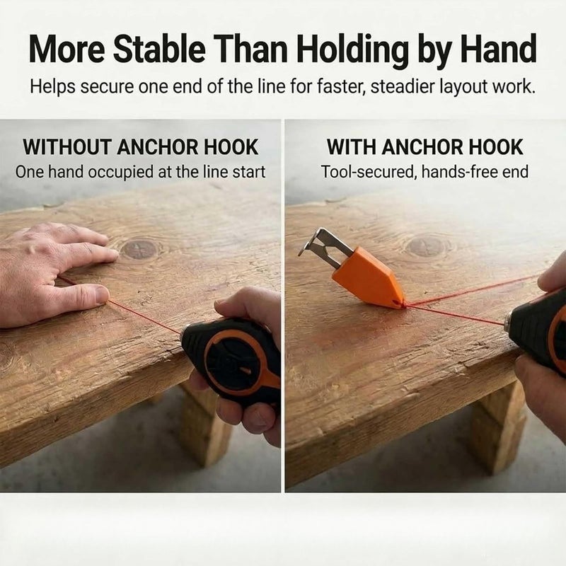 Set Of 4 Rope Anchor Hooks Handy Chalk Line Anchor Tool Designed For One Handed Use In Carpentry Home Improvement And Outdoor Activities - Image 5
