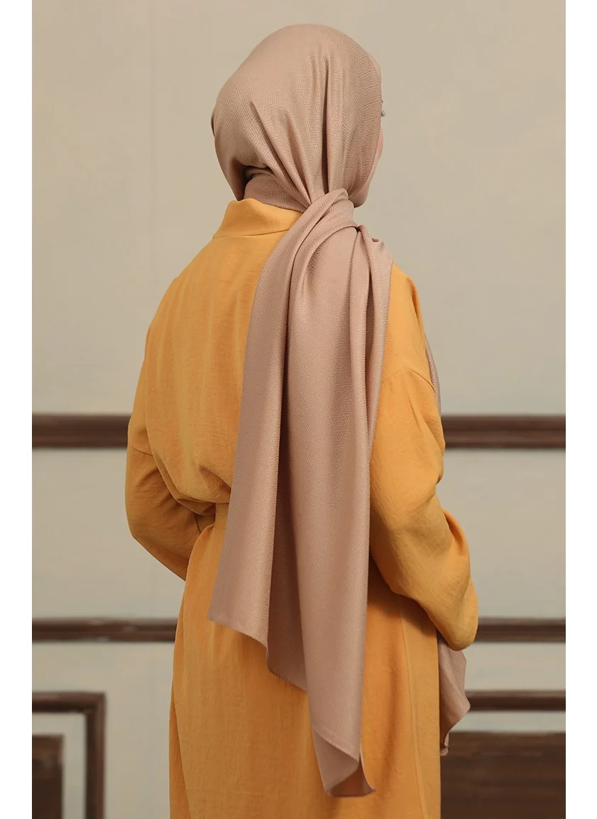 Sefa Merve Madame Mary Baklava Jacquard Shawl 19087-18 Coffee with Milk