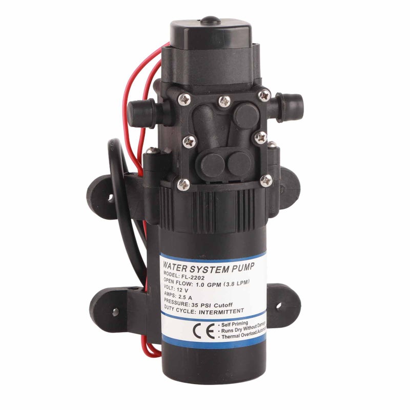 Miniature DC Booster Pump: DC12V 1.0GPM 35PSI Auto Pressure Switch - Permanent Magnet Red Copper Motor ABS Housing for RVs Water Heater Showers Agricultural Spraying - Image 3