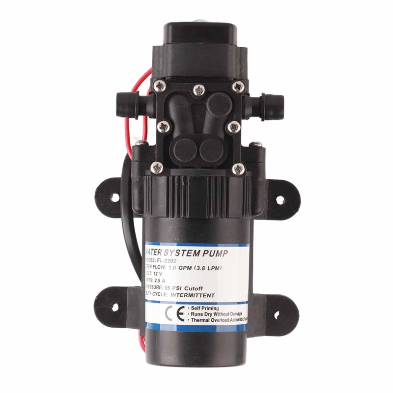 Miniature DC Booster Pump: DC12V 1.0GPM 35PSI Auto Pressure Switch - Permanent Magnet Red Copper Motor ABS Housing for RVs Water Heater Showers Agricultural Spraying - Image 1