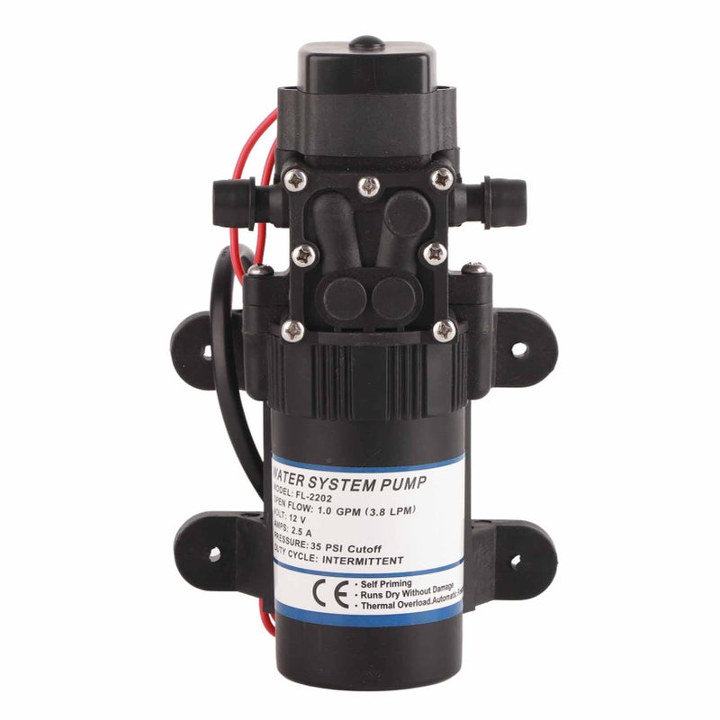 Miniature DC Booster Pump: DC12V 1.0GPM 35PSI Auto Pressure Switch - Permanent Magnet Red Copper Motor ABS Housing for RVs Water Heater Showers Agricultural Spraying - Image 2