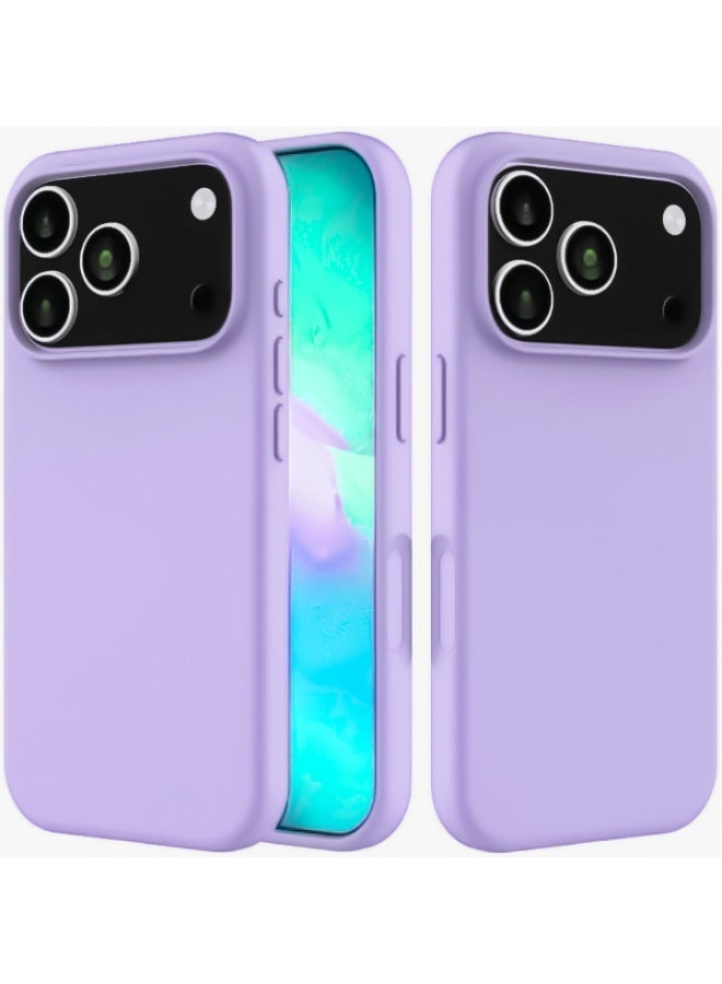 Compatible with iPhone 17 Pro Max Case Slim Liquid Silicone 4 Layers Soft Gel Rubber Shockproof Protective Phone Case with Anti Scratch Microfiber Lining (Light Purple)