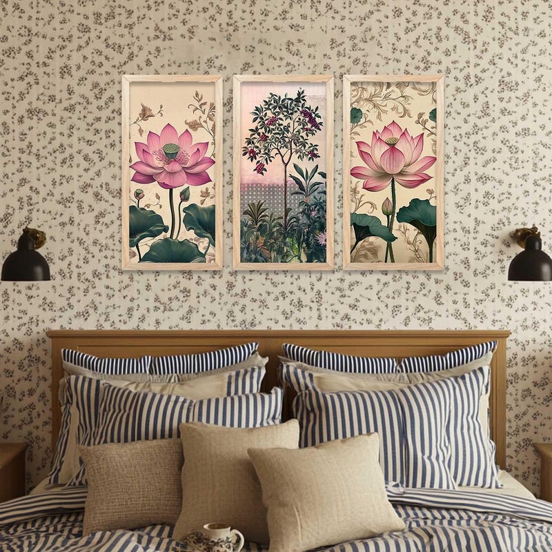 kotart Madhubani Art Wall Painting Traditional Home Decoration With Frame For Living Room Bed Room Hotel Wall Decor Digital Reprint Engineered Wood Set of 3 Art 8 10X19 inch Framed - Image 4
