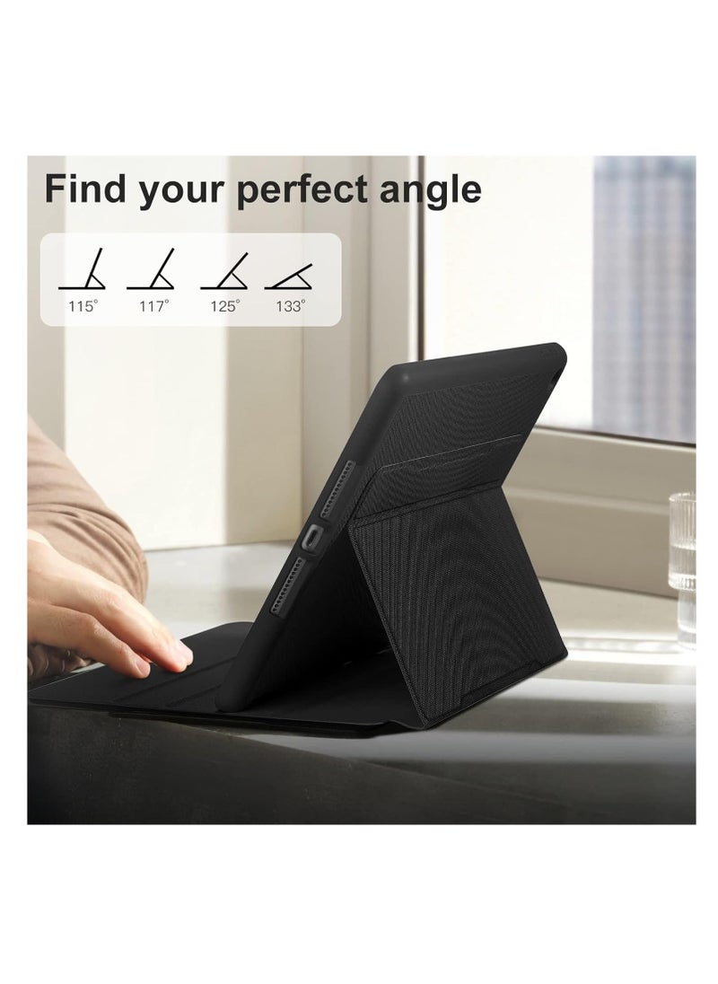 SYOSI Protective Case Multi-Angle iPad Case for Generation (2021/2020/2019) 9th/8th/7th Gen with Pencil Holder Auto Sleep Wake- Black  - Image 3