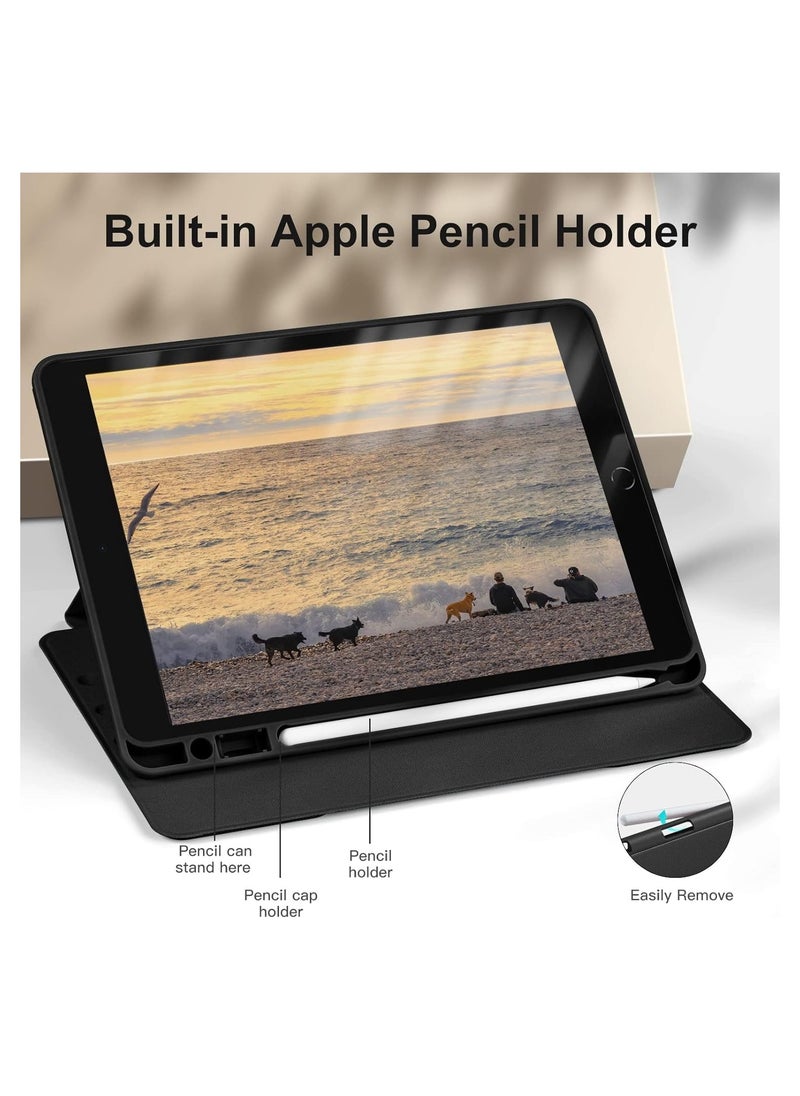 SYOSI Protective Case Multi-Angle iPad Case for Generation (2021/2020/2019) 9th/8th/7th Gen with Pencil Holder Auto Sleep Wake- Black  - Image 5