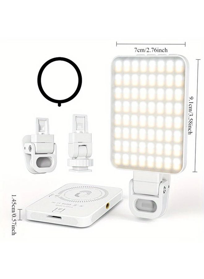 Black Rechargeable LED Ring Light Magnetic Attachment 3 Modes USB 2000mAh Battery Android - Image 3