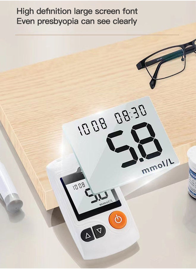 SINOCARE - Blood Glucose Monitor Kit,50 Strips, 50 Lancets, and 1 Large Screen Meter for High Accuracy, Code-Free Blood Sugar Testing - Image 1