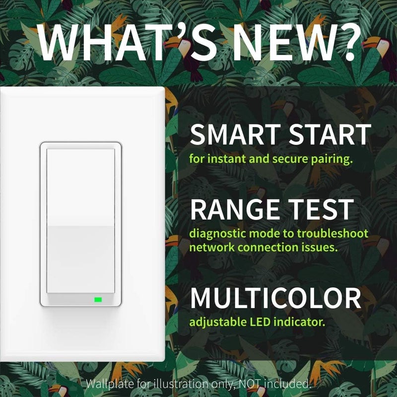 ZOOZ 800 Series Z-Wave Long Range S2 On Off Switch ZEN76 800LR, White | Simple Direct 3-Way and 4-Way Solution (Works with Regular Switches, No Aux Switch Needed) | Z-Wave Hub Required - Image 4