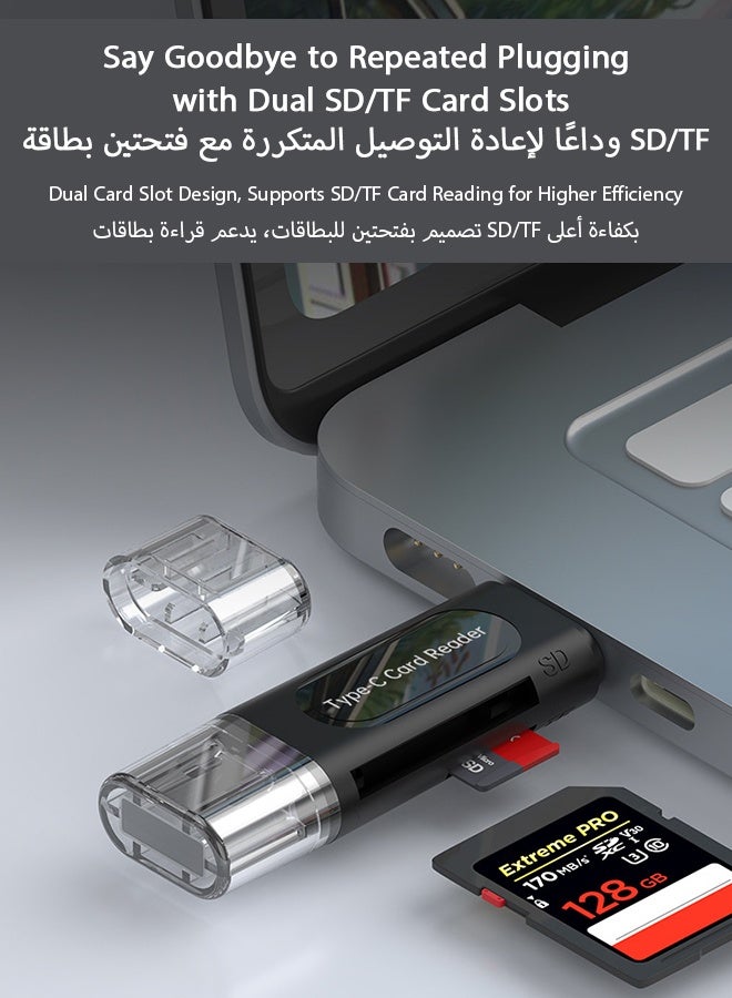 JieSuDa USB 2.0 Dual Card Reader for TF/SD, Plug & Play, 512GB Compatible, OTG Adapter for MacBook, Windows, Android, iPhone 15/16, SLR & Vlog Devices - Image 5