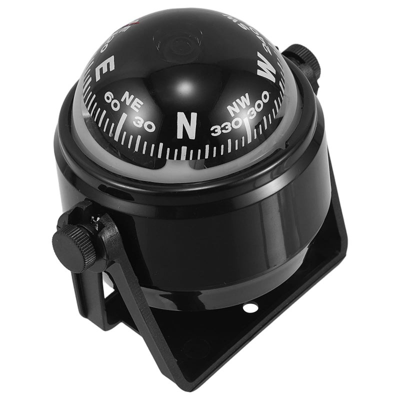 Ciieeo Black Vehicle Dashboard Mount Compass Ball for Car Boat Truck RV Magnetic Declination Correction - Image 2