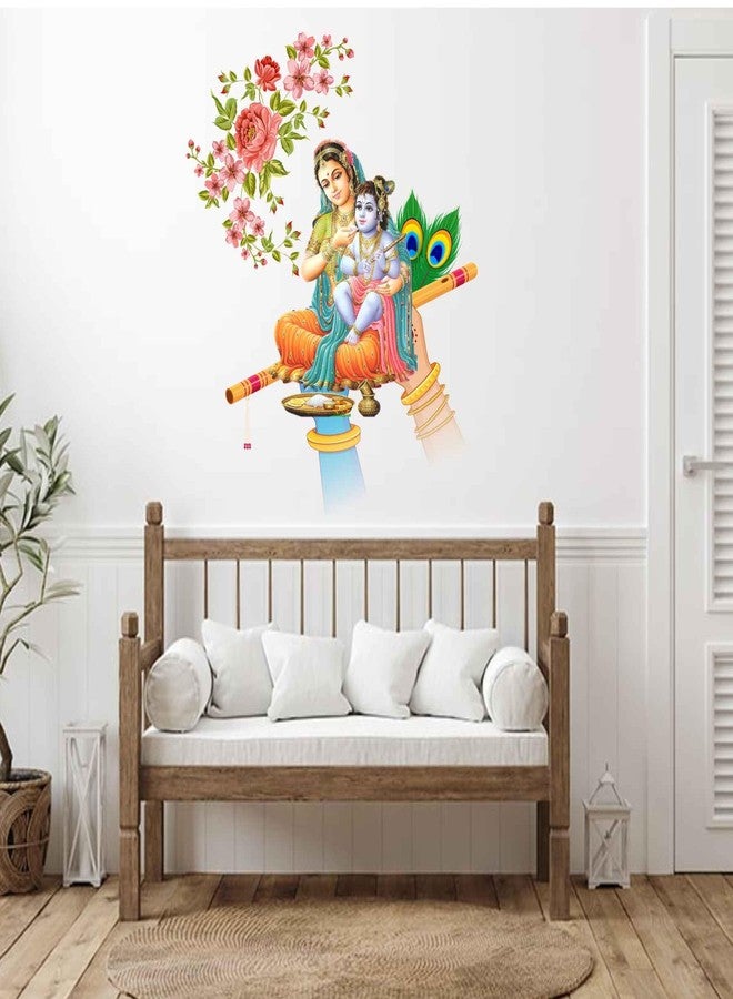 Wall Attraction Krishna Sitting on Flute Wall Sticker & Mural Sticker for wall Size - 50x60cm NBD42 - Image 2