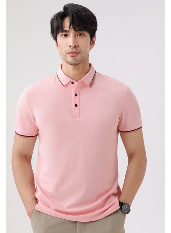 High-End Island Cotton Polo Shirt Short Sleeve Turn-down Collar Workwear Printed Logo DIY Embroidery Cultural T-shirt - Image 1