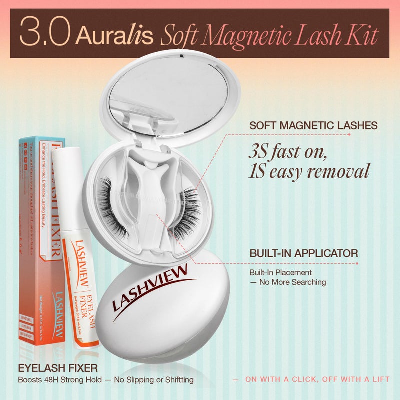 LASHVIEW Upgrade Magnetic Eyelashes with Applicator, Reusable Soft Magnetic Lashes Natural Look with 0.17mm Ultra-Thin Magnets No Glue Needed Easy to Wear and Remove-N24 - Image 5
