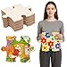 Seenelling 50 Pcs 6x8 Inch Large Blank Wooden Puzzle Pieces for Crafts DIY Make Your Own Puzzle to Draw on Unfinished Large Jigsaw Valentines Day DIY Arts and Crafts Projects and Gift - Image 2