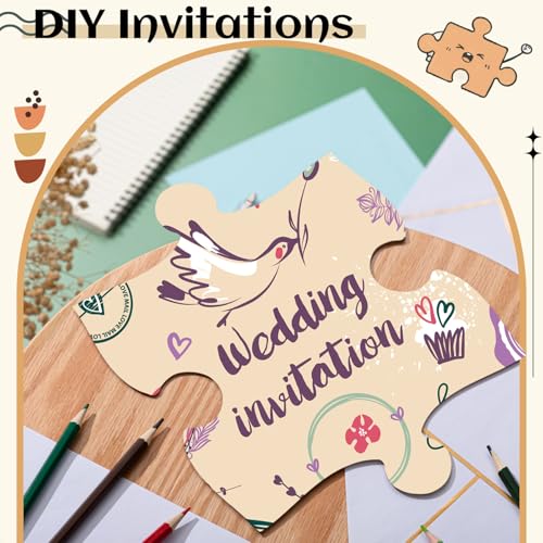 Seenelling 50 Pcs 6x8 Inch Large Blank Wooden Puzzle Pieces for Crafts DIY Make Your Own Puzzle to Draw on Unfinished Large Jigsaw Valentines Day DIY Arts and Crafts Projects and Gift - Image 5