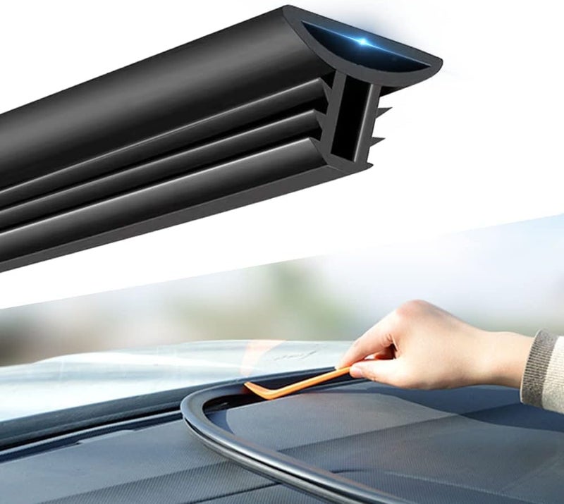 524Ft Cuttable Car Rubber Seal Strip Trim for Dash EdgeDustSoundproofing Rubber Seal Protector Guard Strip Use with Windshield of Car Truck Boat