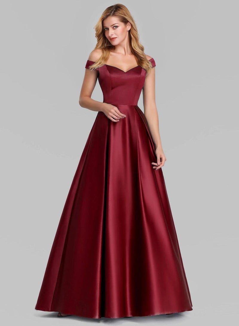 KUYING New V-Neck Solid Color Long Vintage High-End Dress 