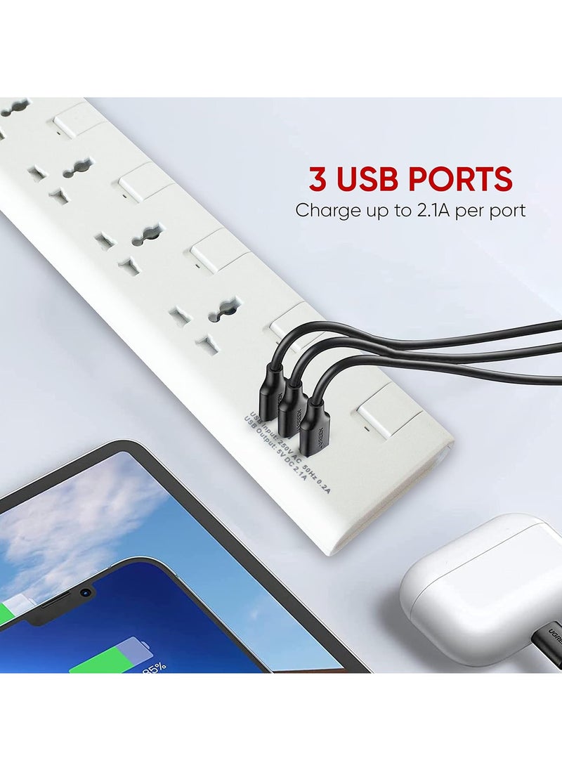 elexon - 4 Way Power Extension Socket With Usb Port 13A 2 Meter - Image 1
