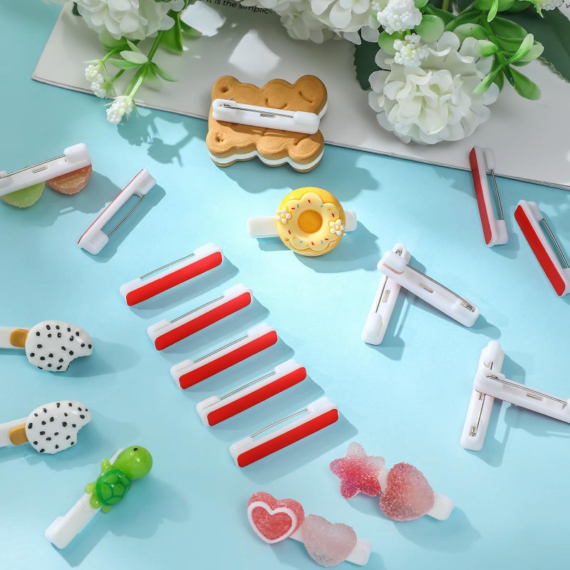 Solsew 200 Pcs White Safety Bar Pins with Adhesive 1.46 Inch Name Tag Pins with Plastic Box Rectangle Adhesive Name Badge Backs for ID Badge Crafting Parts Clothes - Image 5
