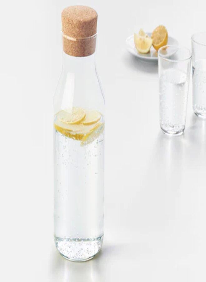 Carafe With Stopper Clear/Brown 1L  - Image 2