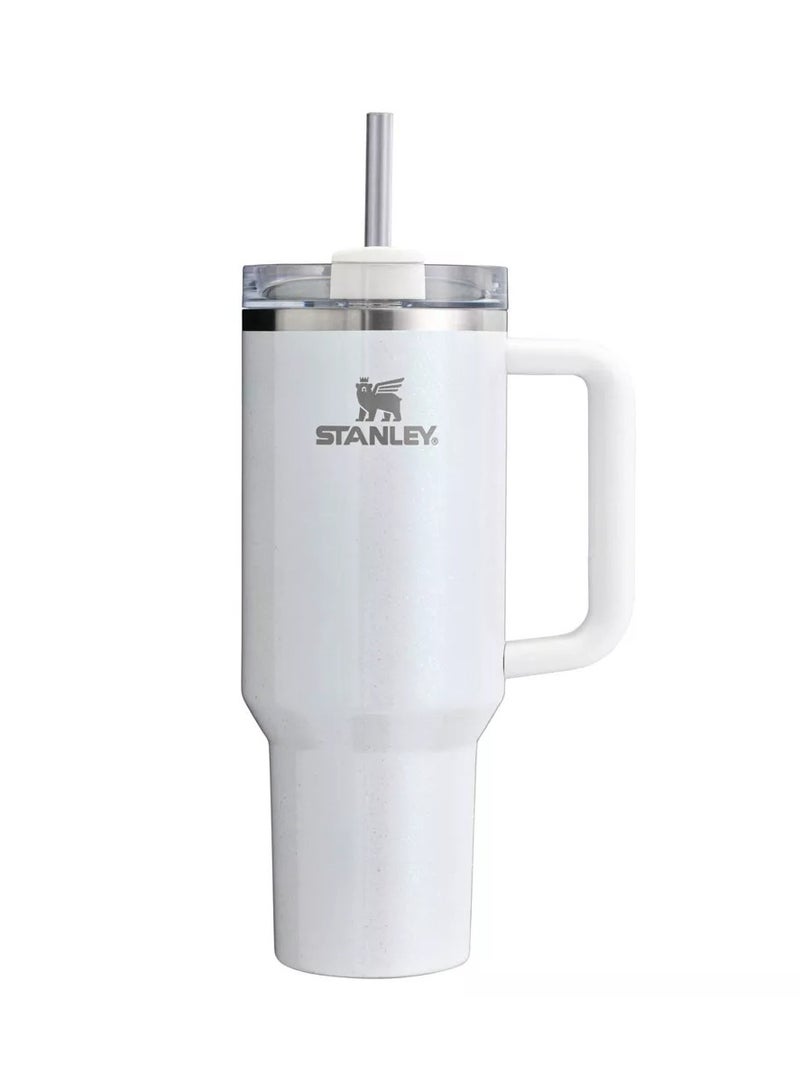 Stanley Stanley cup H2.0 Stainless Steel with Lid and Straw for Water Iced Tea,Coffee and Smoothie ,Pearl,40 oz  - Image 1