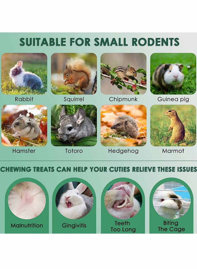 Excefore - Rabbit Chew Toys, Small Animal Chew Treat Set Natural Materials Handmade for Rabbit, Chinchilla, Hamster, Squirrel, Gerbils Etc Small Rodent Pets' Teeth Grinding(14 Pcs) - Image 1