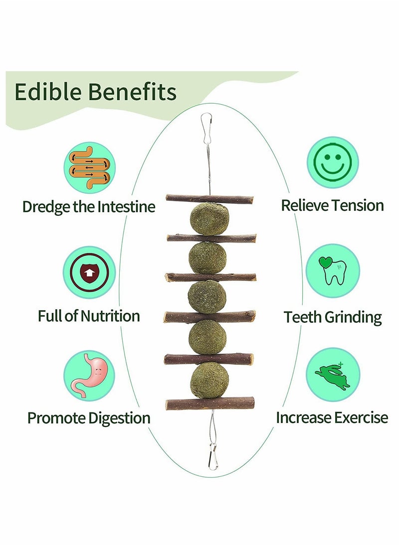 Excefore - Rabbit Chew Toys, Small Animal Chew Treat Set Natural Materials Handmade for Rabbit, Chinchilla, Hamster, Squirrel, Gerbils Etc Small Rodent Pets' Teeth Grinding(14 Pcs) - Image 1