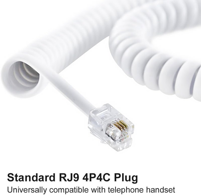 Royal Apex 4C 2m Spring Telephone Cord – Durable 4-Conductor Cable for Landline Phones, Fax, Security, Intercom & Data Transmission (2) - Image 2