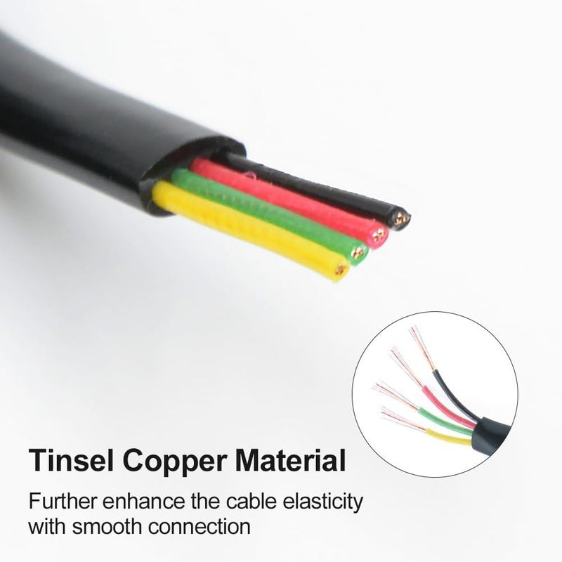 Royal Apex 4C 2m Spring Telephone Cord – Durable 4-Conductor Cable for Landline Phones, Fax, Security, Intercom & Data Transmission (2) - Image 3