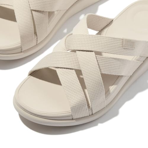 FitFlop Women's F-Mode Go Webbing Flatform Strappy Slides Wedge Sandal, Paris Beige, 7 - Image 2