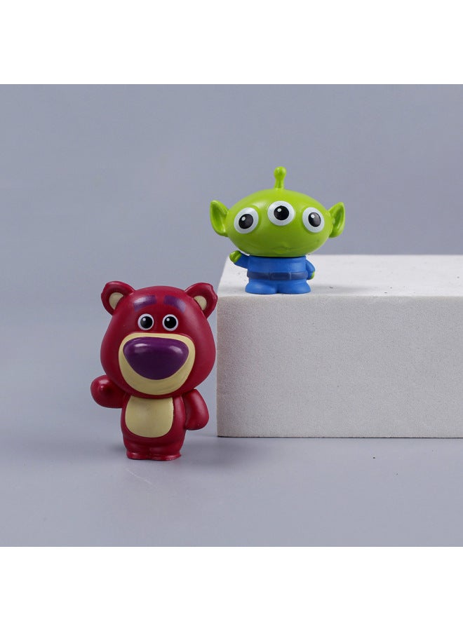 PVC Toy Story 8 Mini Strawberry Bear Buass Lightyear Dinosaur Hand Doll Car Ornaments Goods-Color:PVC Toy Story 8 Piece Set - Image 4