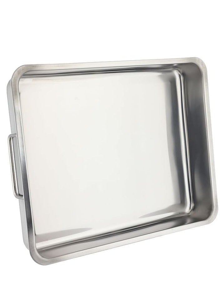 Spaceshoop - Stainless Steel Roasting Pan with Removable Grill Rack, Large Oven Tray with Handles (40 * 30cm) - Image 1