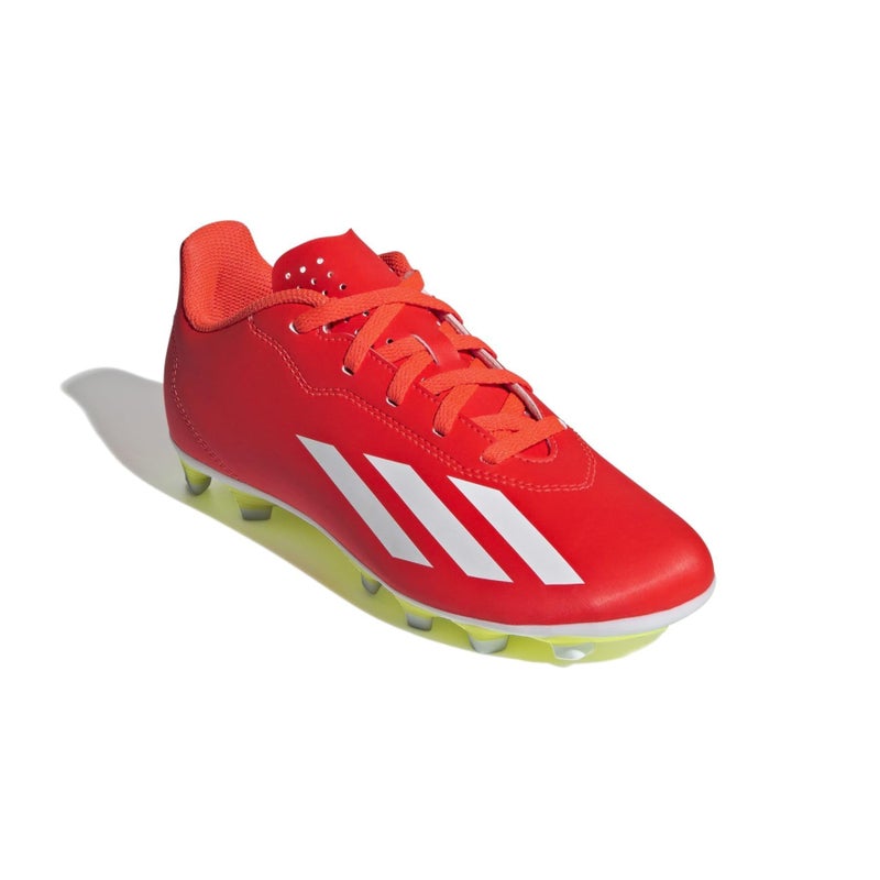adidas Soccer X Crazyfast Club Flexible Ground (Little Kid/Big Kid) Solar Red/White/Team Solar Yellow 12 Little Kid M - Image 1