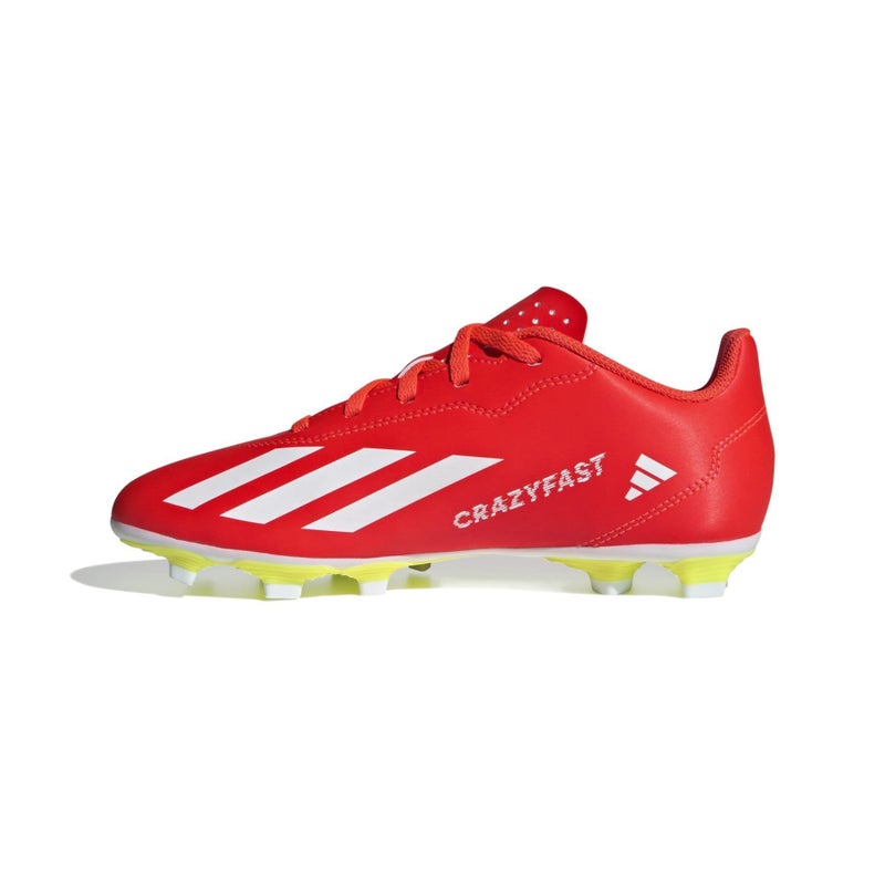 adidas Soccer X Crazyfast Club Flexible Ground (Little Kid/Big Kid) Solar Red/White/Team Solar Yellow 12 Little Kid M - Image 4