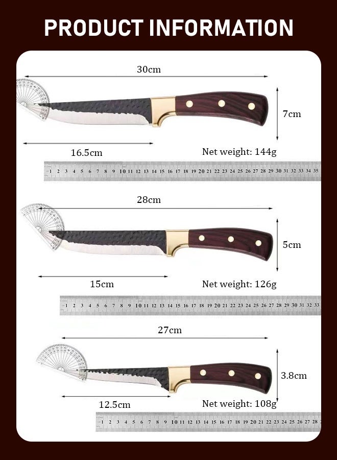 Hand-forged sharp boning knife 3-piece set  Sharp knife, stainless steel boning knife for cutting vegetables, dividing knife, three-piece knife set home-and-kitchen/kitchen-and-dining/flatware-16540/knives-24564 - Image 5