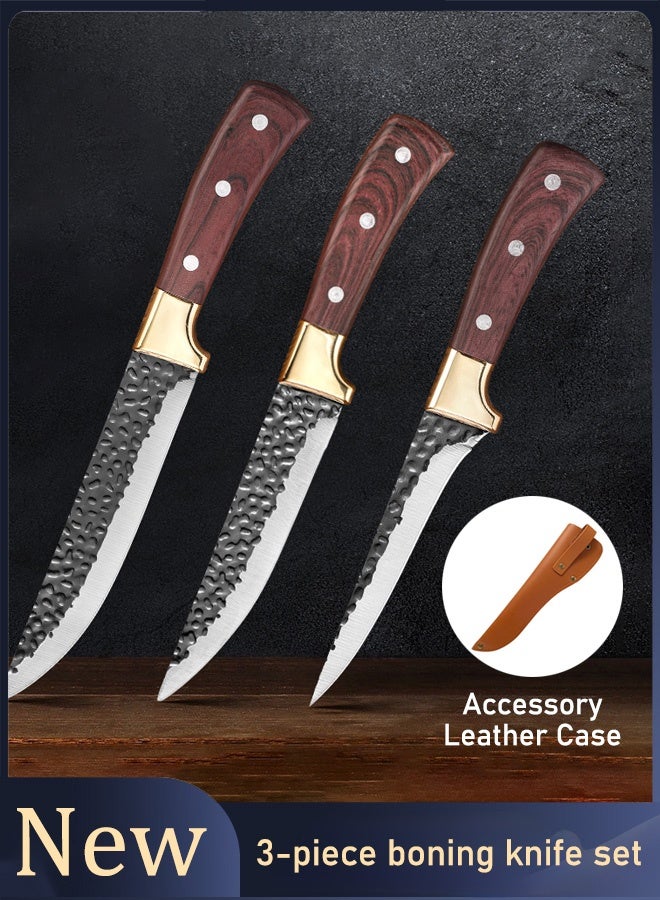 Hand-forged sharp boning knife 3-piece set  Sharp knife, stainless steel boning knife for cutting vegetables, dividing knife, three-piece knife set home-and-kitchen/kitchen-and-dining/flatware-16540/knives-24564 - Image 1