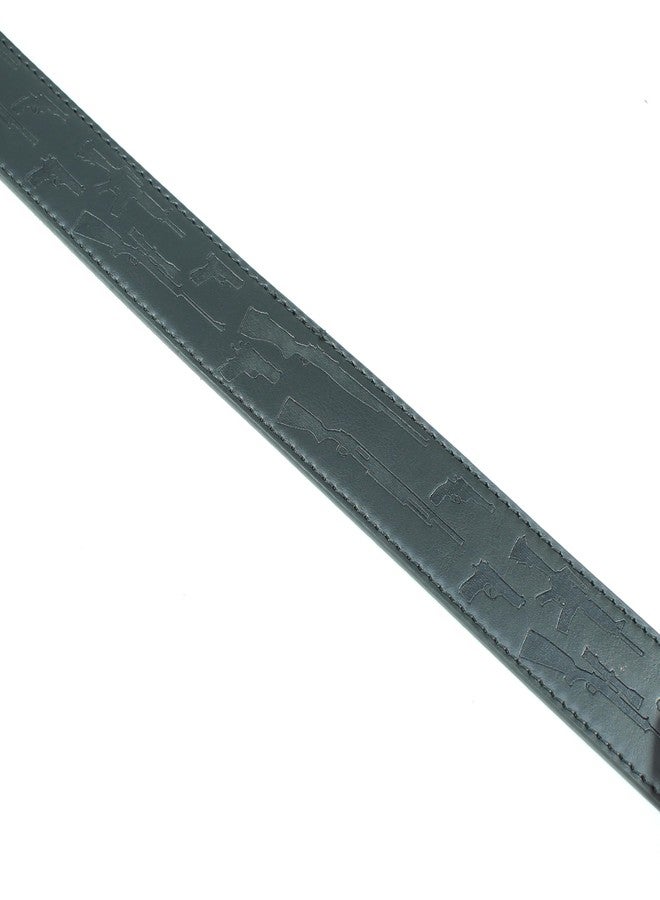 BC Belts Firearms Pattern Leather Belt Strap and Metal Buckle 1.5" Wide with Snaps - Handgun Rifle Shotgun Guns 2nd Amendment (Black-XXL) - Image 3