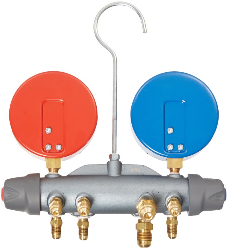 Yellow Jacket 49863 Manifold with Red/Blue Gauges, psi Scale, R-22/404A/410A Refrigerant - Image 2