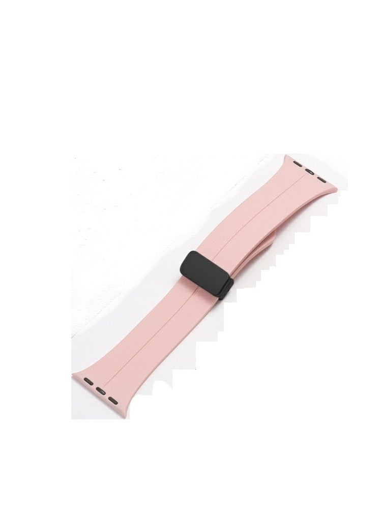 سوار معصم رياضي بديل من السيليكون، وردي اللون، بمشبك مغناطيسي على شكل حرف D، لساعة أبل 46 مم، سلسلة 11 - Image 1