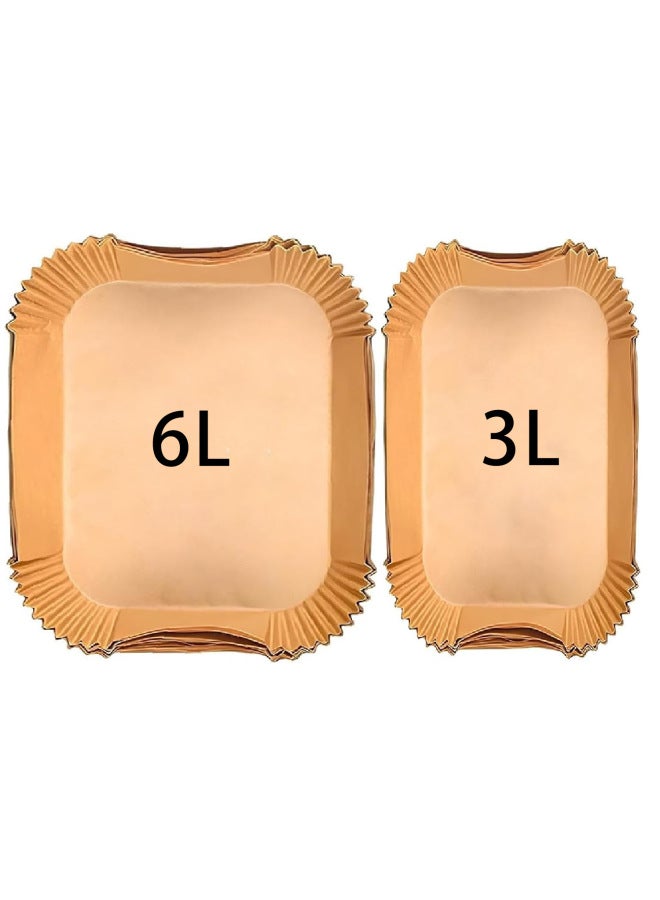 The Air Fryer Special Paper 5l Special Paper For Rectangular Air Fryer Paper Double Pot 10.4L 5.2L-Specifications:6l100 Sheets + 3l100 Sheets Of Paper Box - Image 1