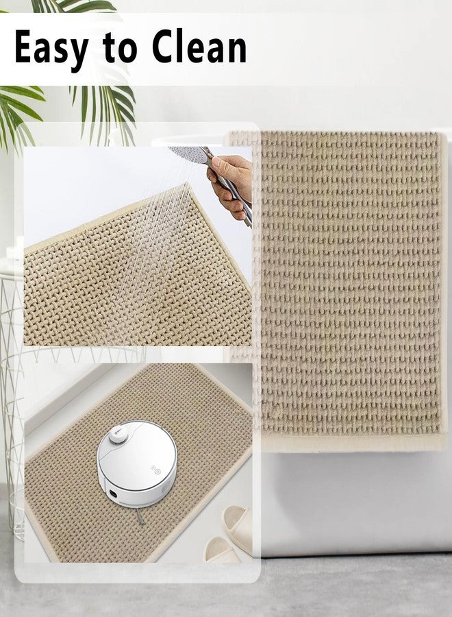YCTMALL Bathroom Rugs Chenille Rubber Non-Slip Backed Bath Rugs Soft Super Absorbent Non-Slip Quick Dry Bath mat, Washable Dirt-Proof Shower Floor mat, Bath Mats Front of Sink, Tub, Dark Grey 16x24in - Image 2