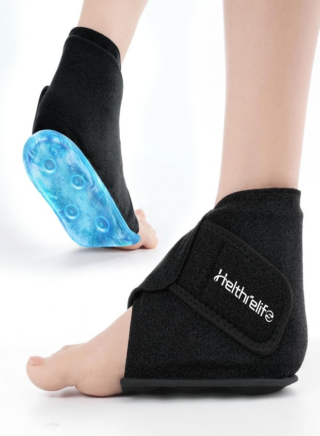 Helthrelife Heel Plantar Fasciitis ice Pack with 2-Layer Cooling Gel for 30-Min Cold Therapy, Ankle Foot Reusable Ice Pack Wrap for Achilles Tendonitis, Sprained Ankles, Swelling, Foot Pain Relief(1, PRO - Image 1
