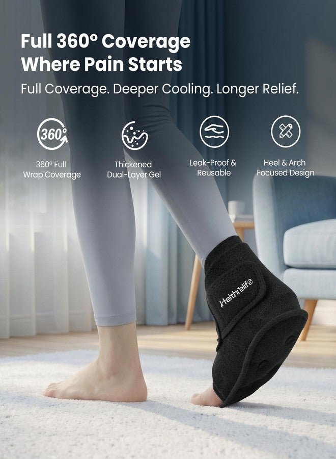 Helthrelife Heel Plantar Fasciitis ice Pack with 2-Layer Cooling Gel for 30-Min Cold Therapy, Ankle Foot Reusable Ice Pack Wrap for Achilles Tendonitis, Sprained Ankles, Swelling, Foot Pain Relief(1, PRO - Image 2