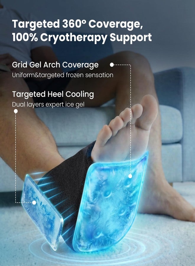 Helthrelife Heel Plantar Fasciitis ice Pack with 2-Layer Cooling Gel for 30-Min Cold Therapy, Ankle Foot Reusable Ice Pack Wrap for Achilles Tendonitis, Sprained Ankles, Swelling, Foot Pain Relief(1, PRO - Image 3