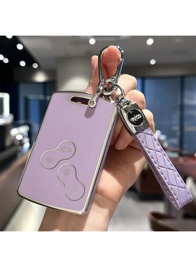 Gold Black Car Key Fob Case Cover with Keychain Lanyard for Megane Clio - Image 3