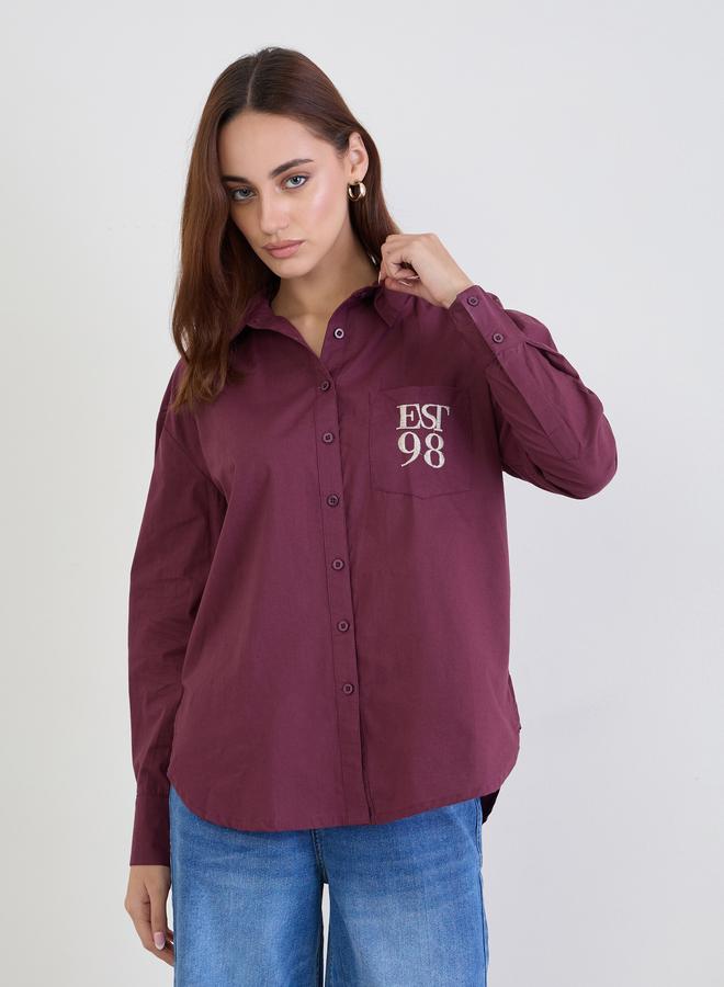 ستايلي بلوزة واسعة مع جيب مُرقع - Image 3