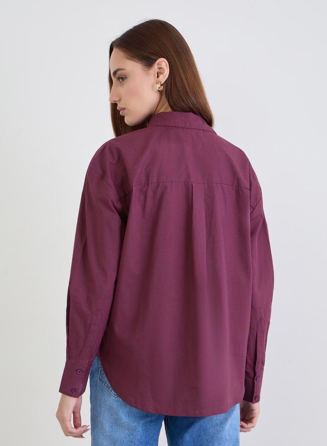 ستايلي بلوزة واسعة مع جيب مُرقع - Image 5