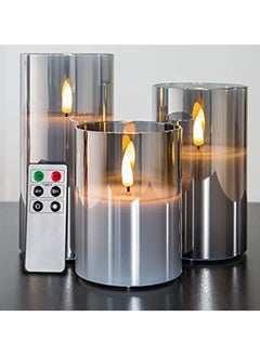 Hilalful HILALFUL Battery Operated Flameless & Smokeless Candle Set | Set of 3 | Electric Candles | Remote Controlled | Perfect for Home Decoration in Eid, Ramadan, Birthdays | For Bedroom, Living Room, Halls  - Image 1