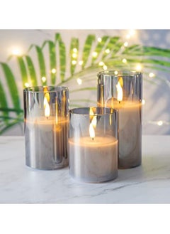 Hilalful HILALFUL Battery Operated Flameless & Smokeless Candle Set | Set of 3 | Electric Candles | Remote Controlled | Perfect for Home Decoration in Eid, Ramadan, Birthdays | For Bedroom, Living Room, Halls  - Image 5