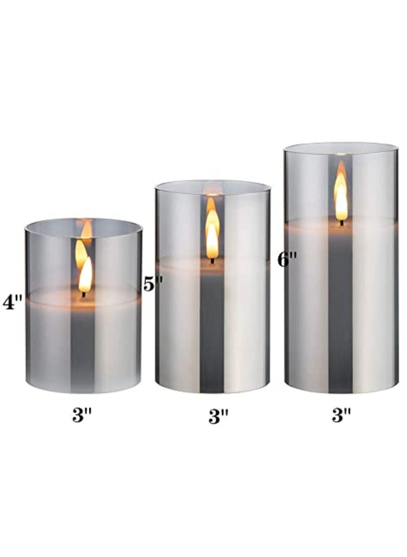 Hilalful HILALFUL Battery Operated Flameless & Smokeless Candle Set | Set of 3 | Electric Candles | Remote Controlled | Perfect for Home Decoration in Eid, Ramadan, Birthdays | For Bedroom, Living Room, Halls  - Image 2